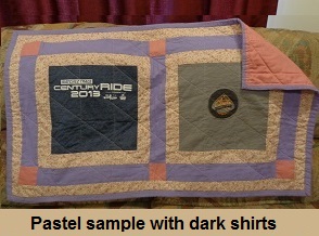 Pastel t-shirt Quilt Sample