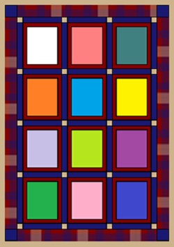 t-shirt quilt with twelve blocks